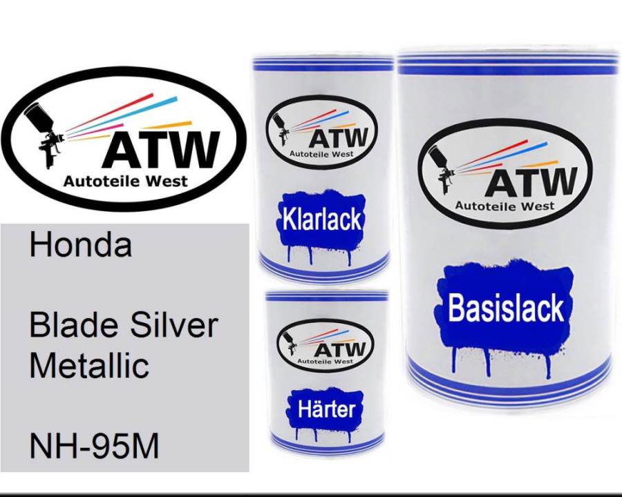 Honda, Blade Silver Metallic, NH-95M: 500ml Lackdose + 500ml Klarlack + 250ml Härter - Set, von ATW Autoteile West.